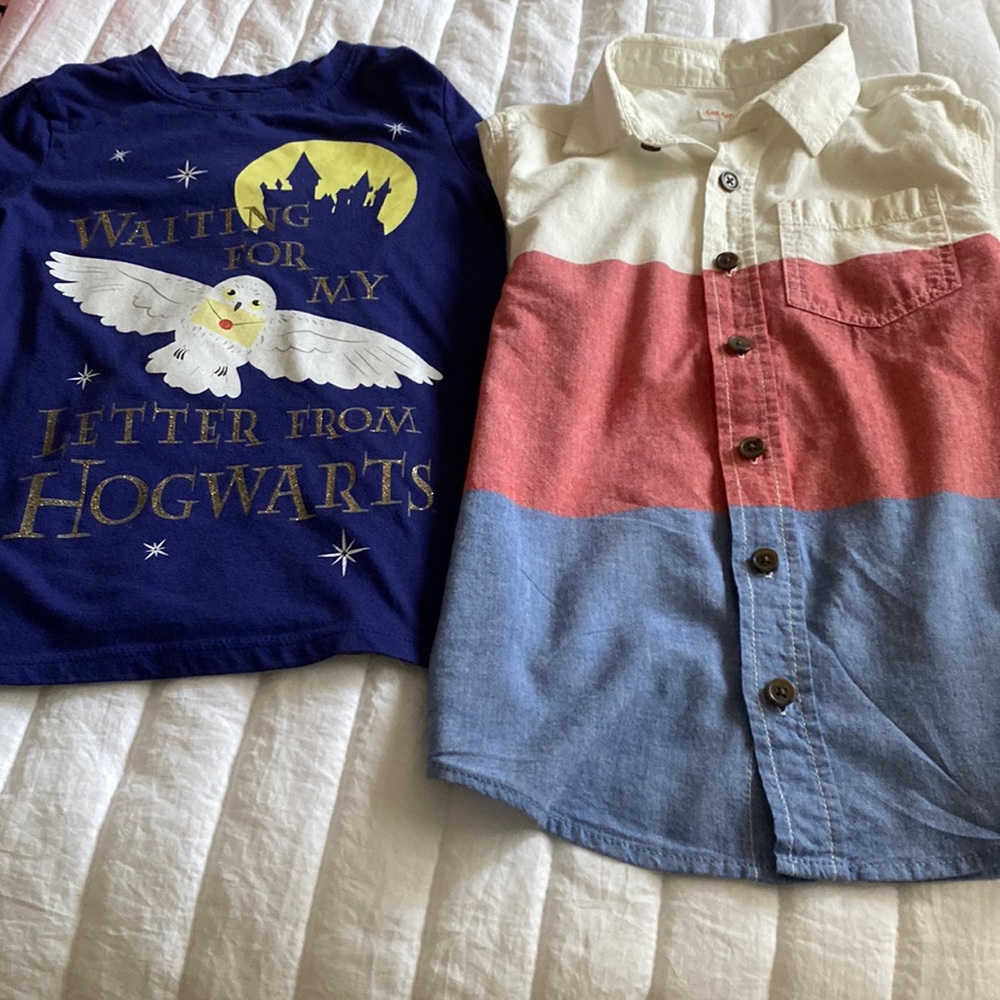 2 boys shirts Harry Potter & Cat & Jack - SIZE 6/7